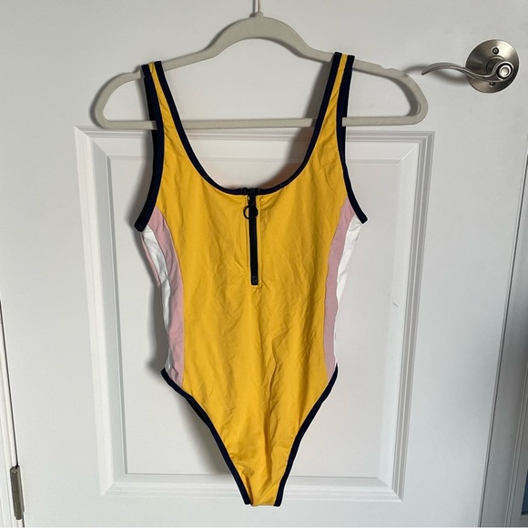 New! Banana Moon Yellow Blue Ultimate One-Piece Swimsuit 35107 - Picture 1 of 12